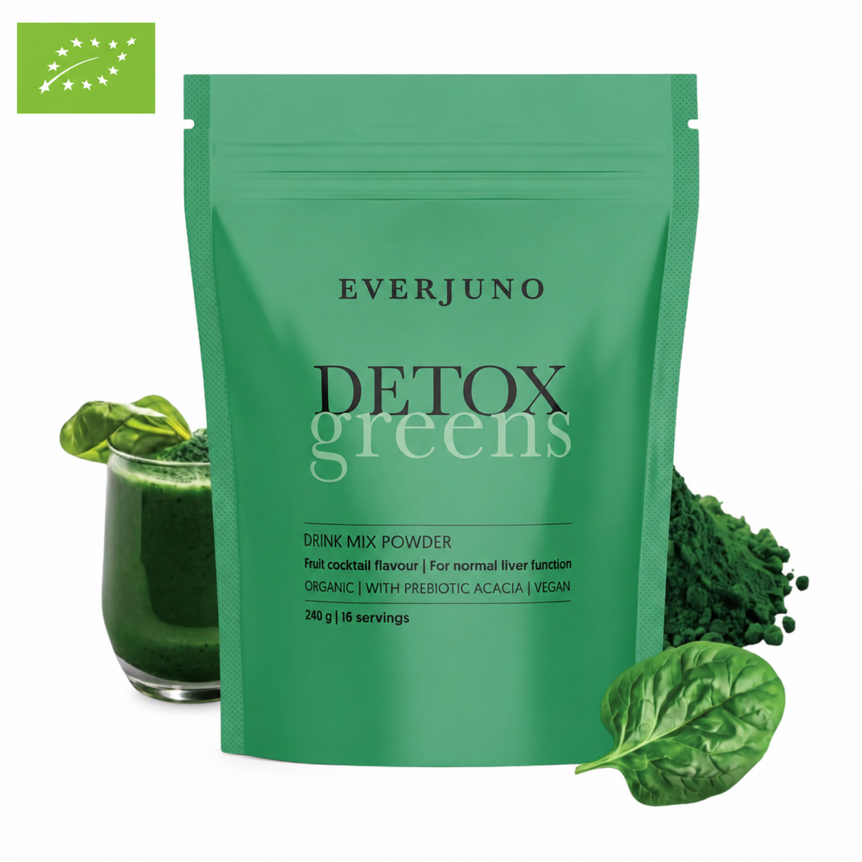 Ekologiczna saszetka Detox Greens z dodatkami Zaļais superēdiena maisījums DETOX - Image 1